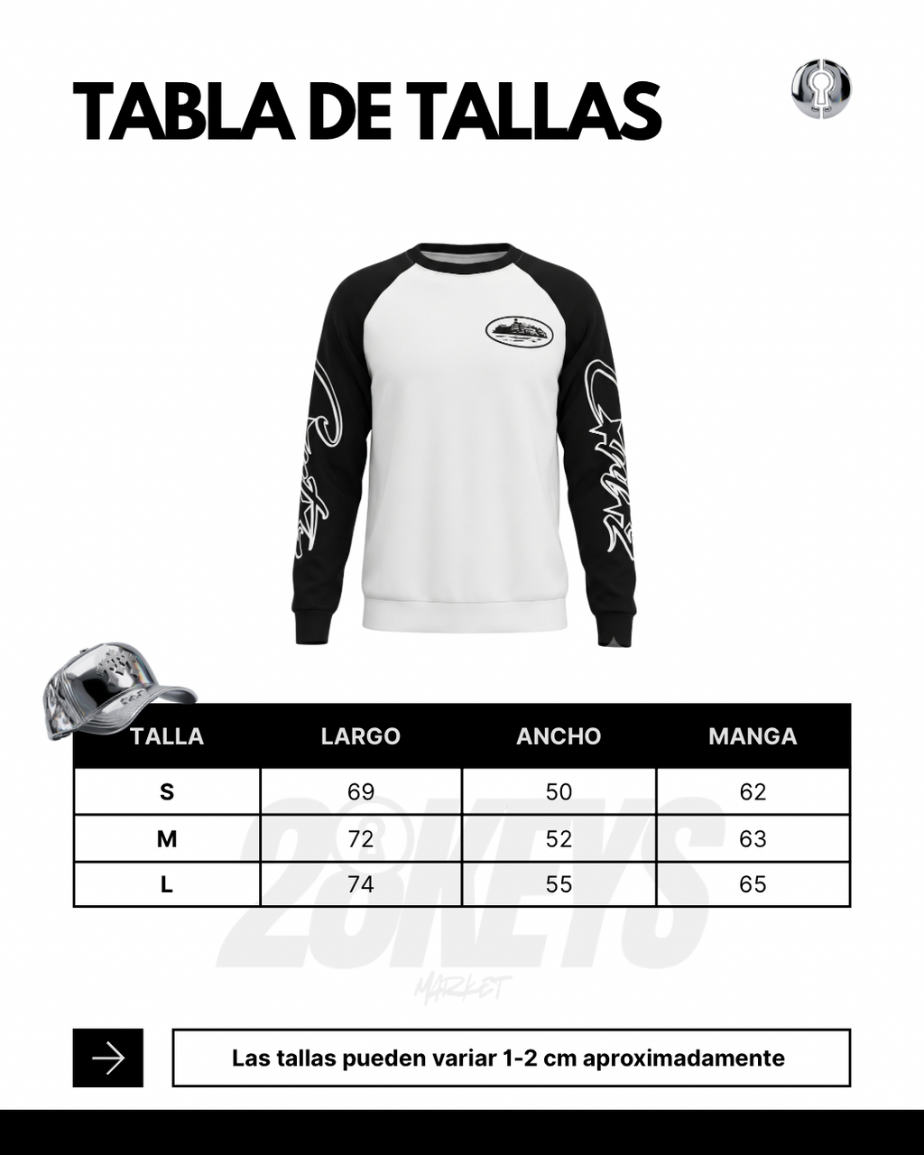 Polera Corteiz manga larga Negra