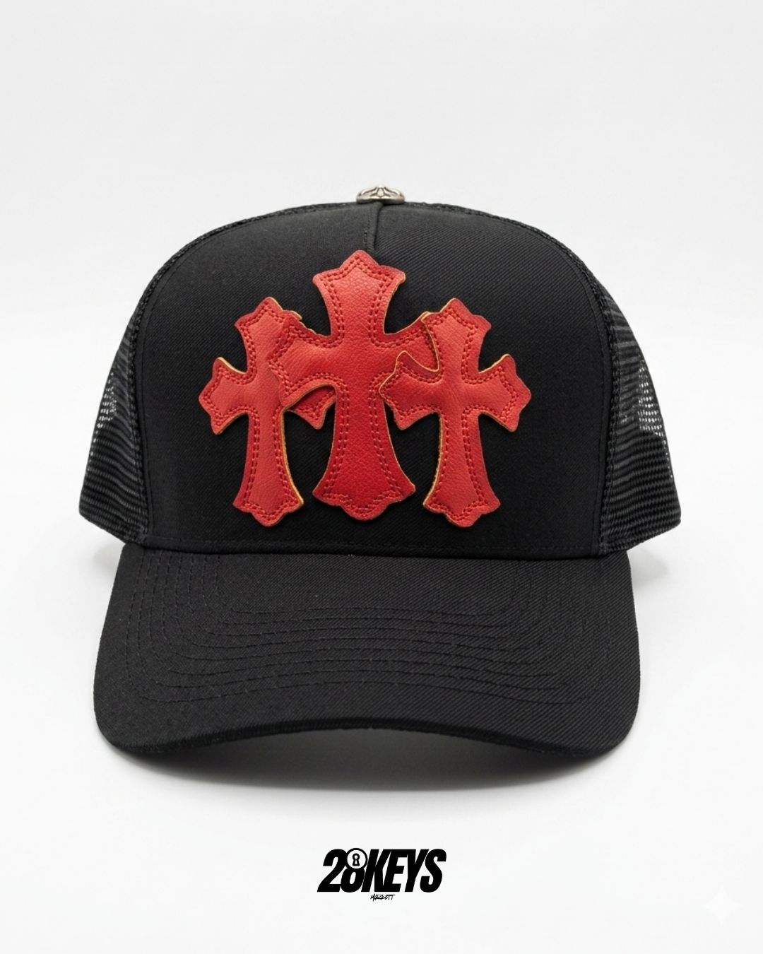 Gorro chrome hearts cruz rojo