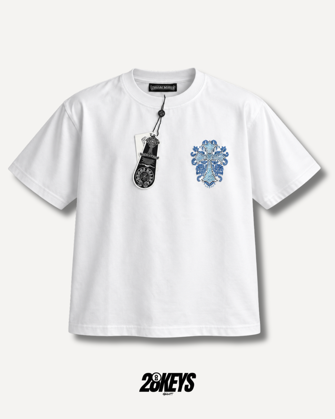 Polera Chrome hearts “white” brillos