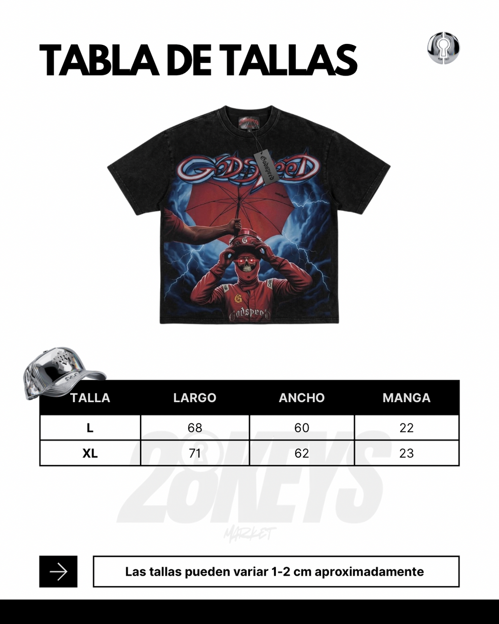 Polera Godspeed Negra boxy Fit