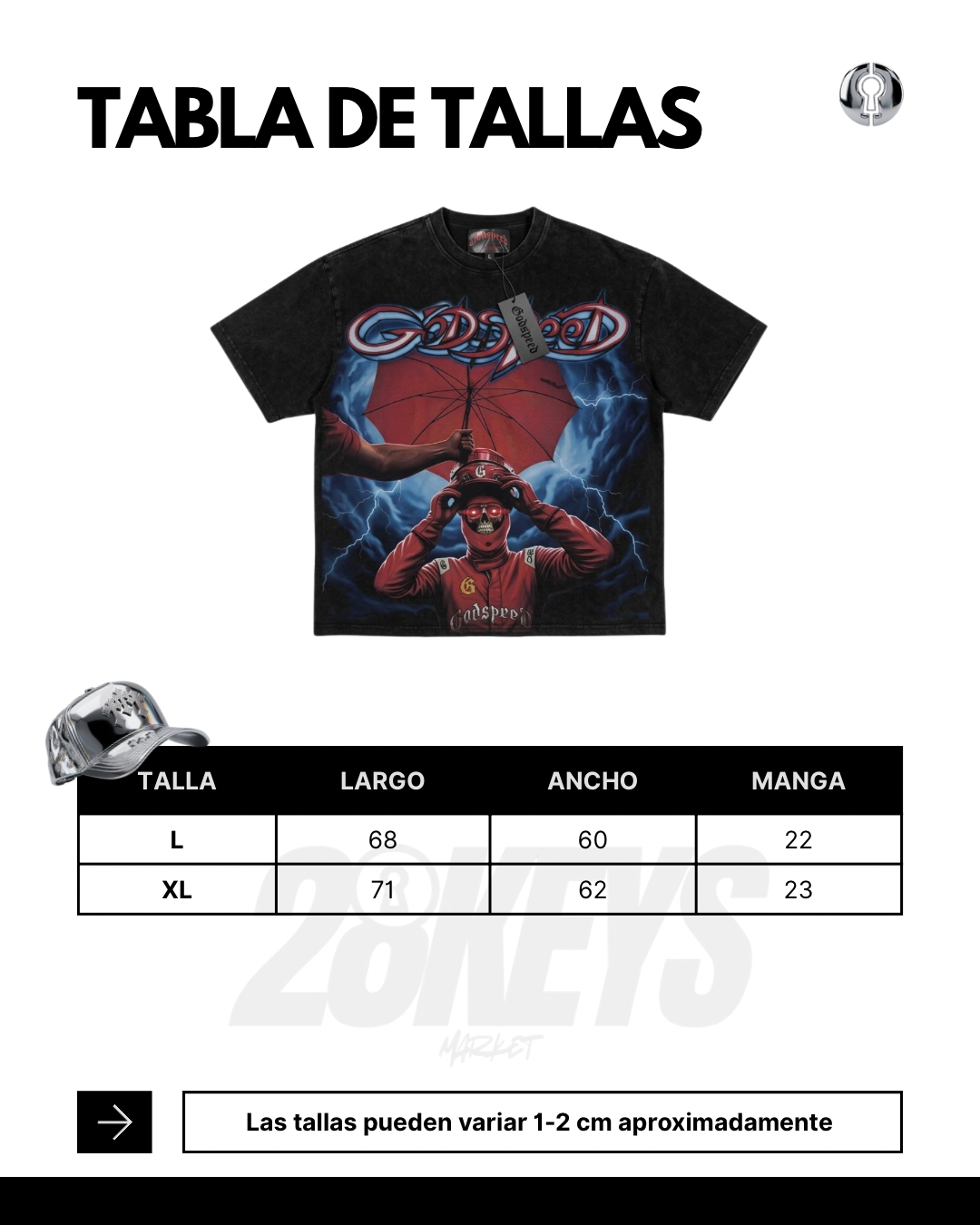 Polera Godspeed Negra boxy Fit