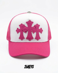 Gorro chrome hearts curvo fucsia