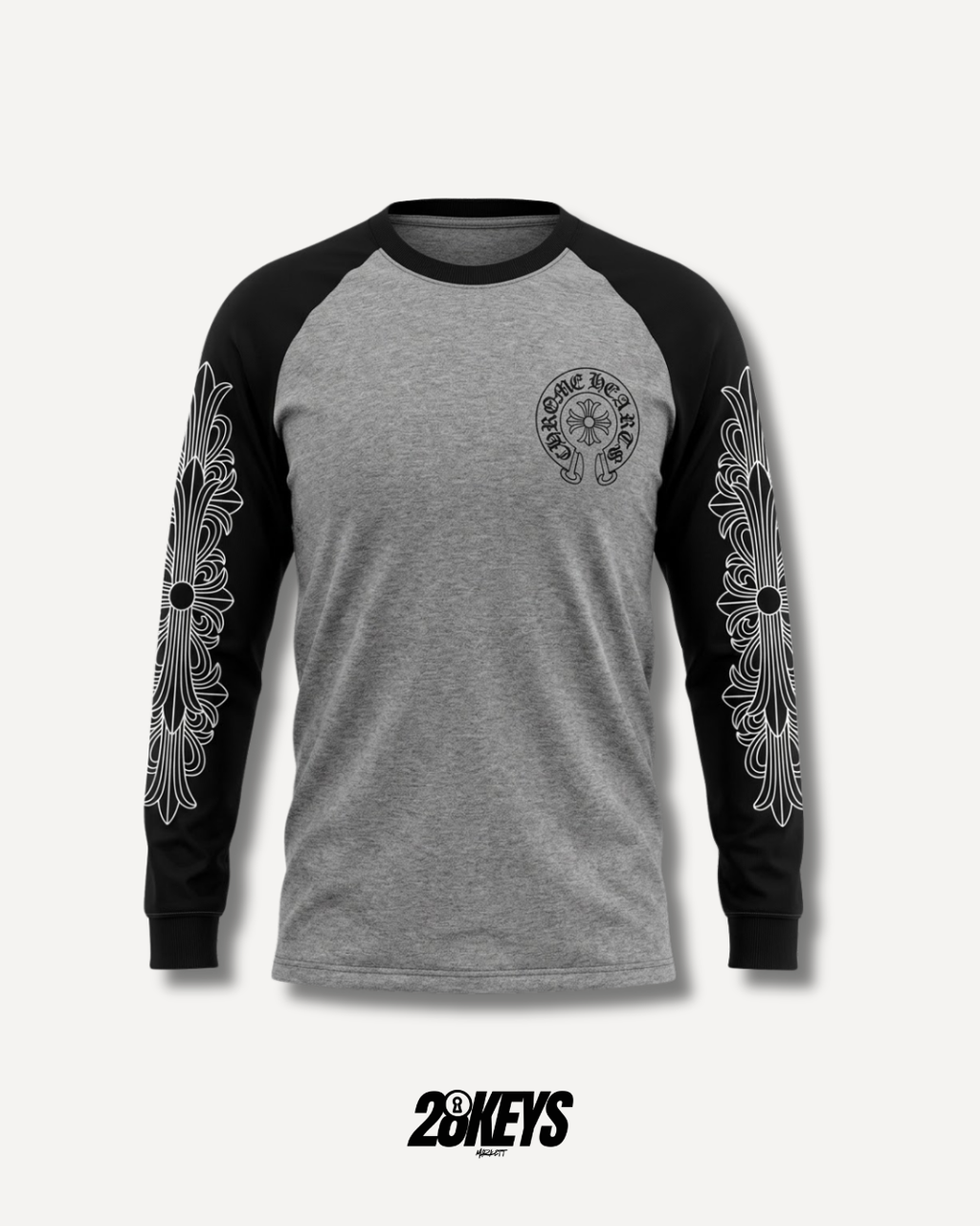 Polera Chrome Hearts Manga larga gris