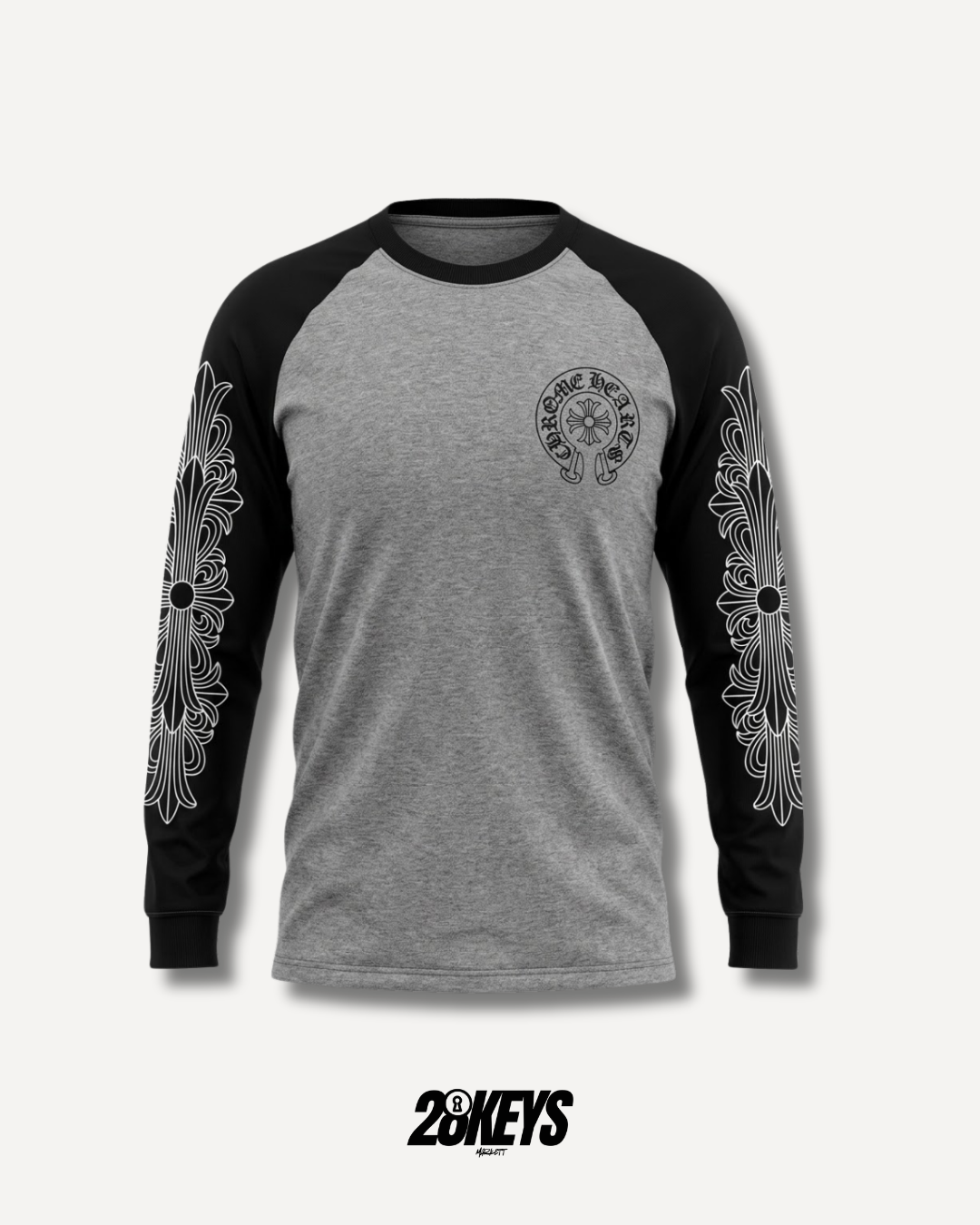 Polera Chrome Hearts Manga larga gris