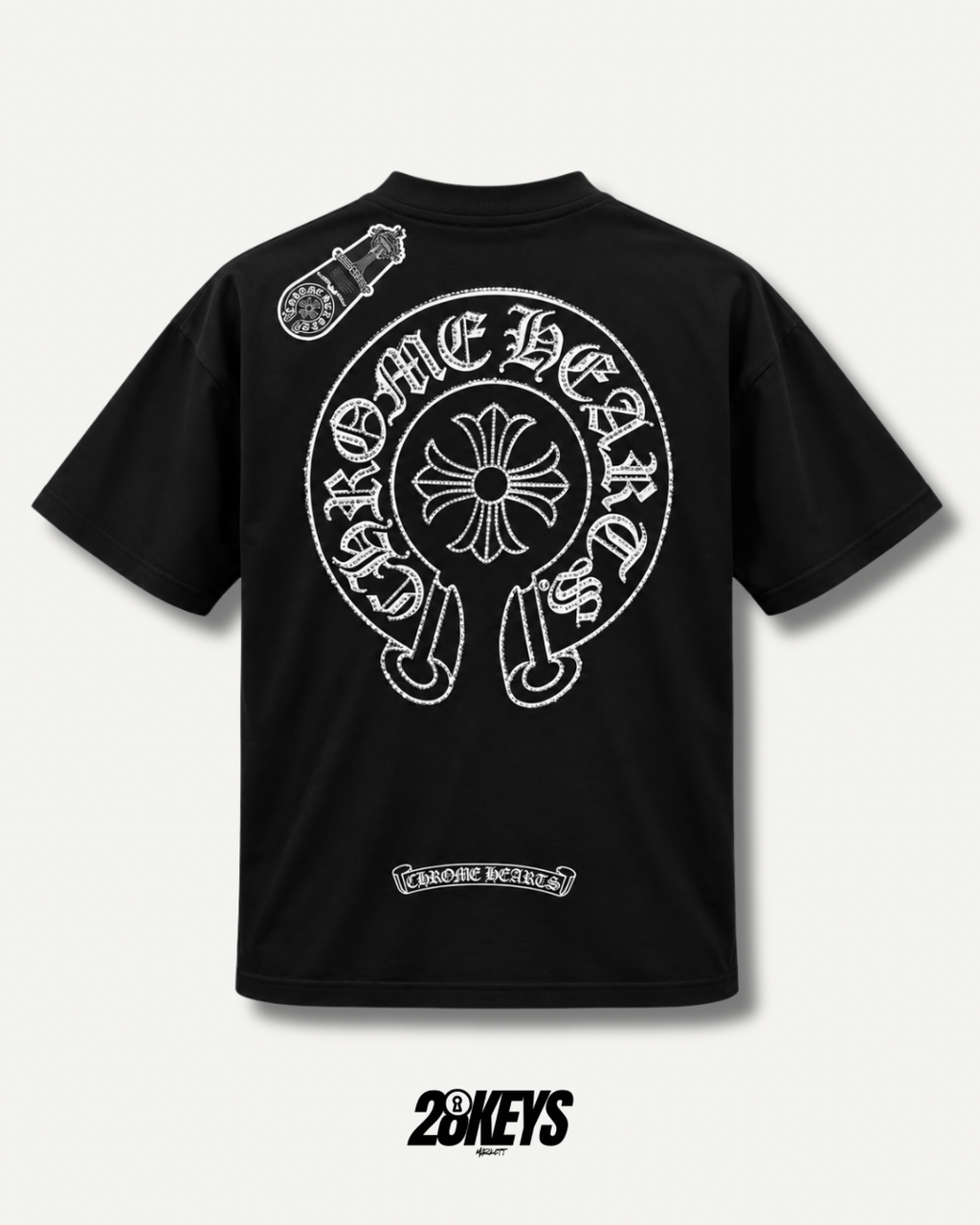Polera Chrome hearts black full brillos