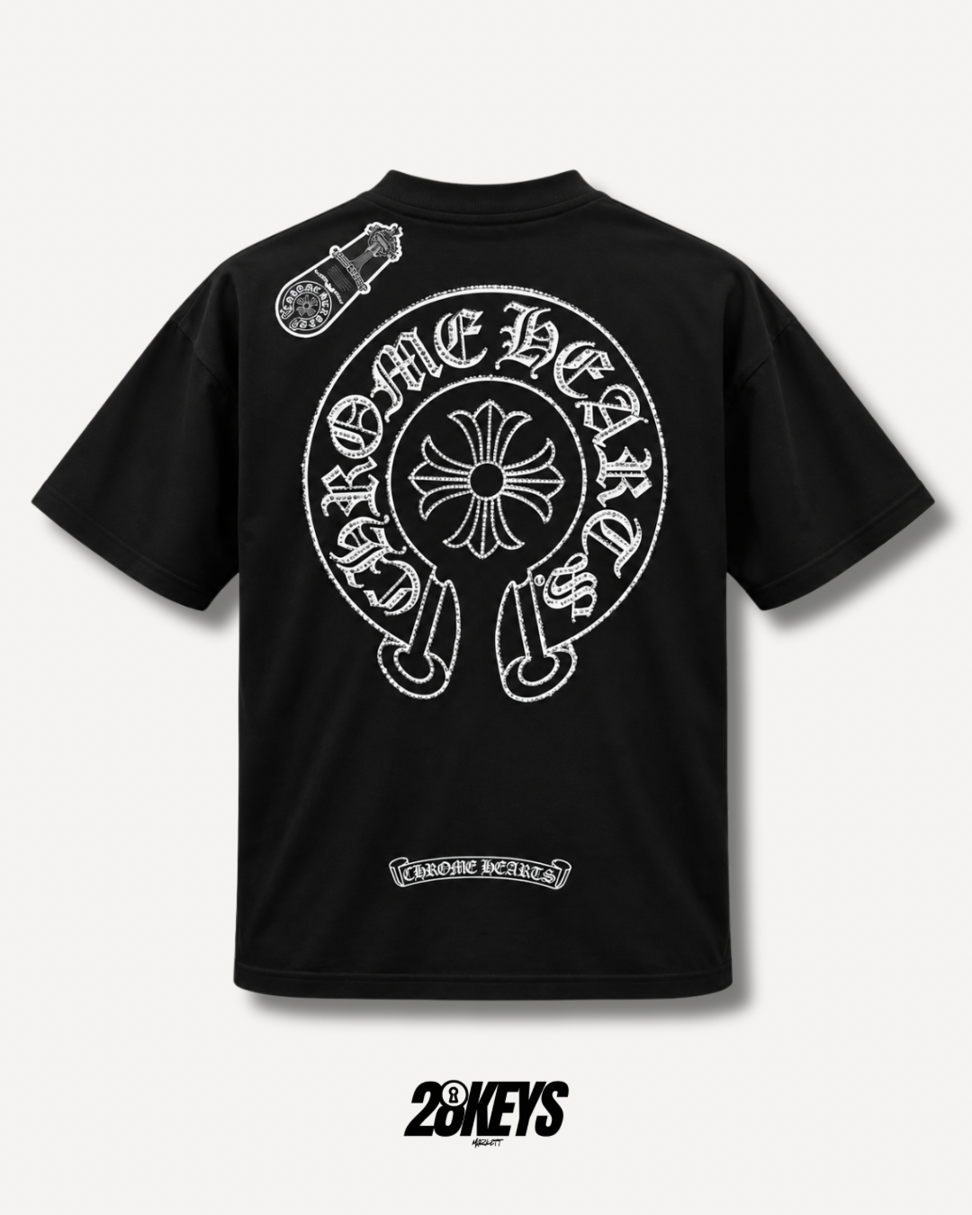 Polera Chrome hearts black full brillos