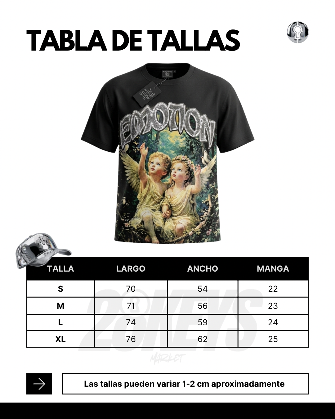 Polera mixed Emotion “Ángeles” negra