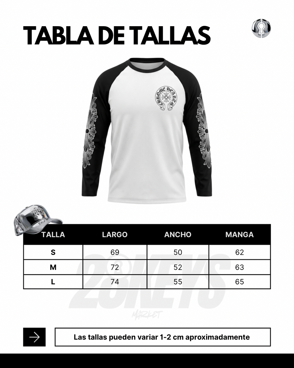 Polera Chrome Hearts Manga larga