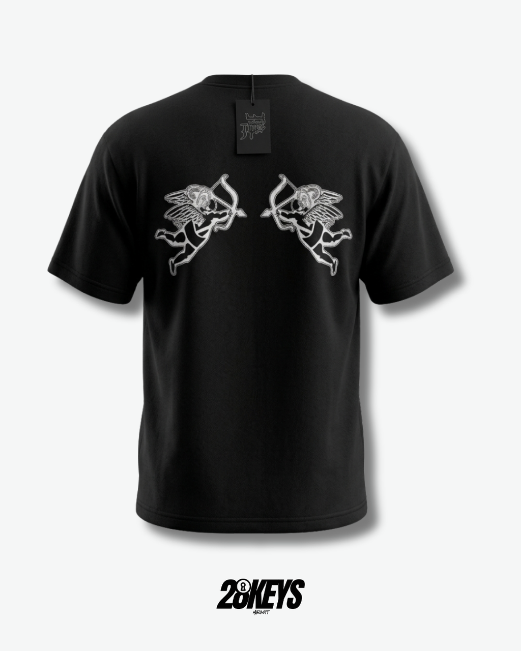 Polera mixed Emotion “Ángeles” negra