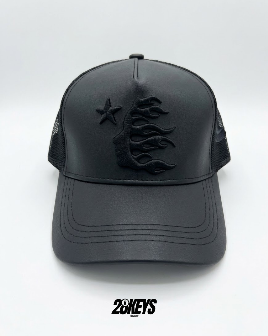 Gorro hellstar logo curvo cuero