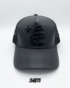 Gorro hellstar logo curvo cuero