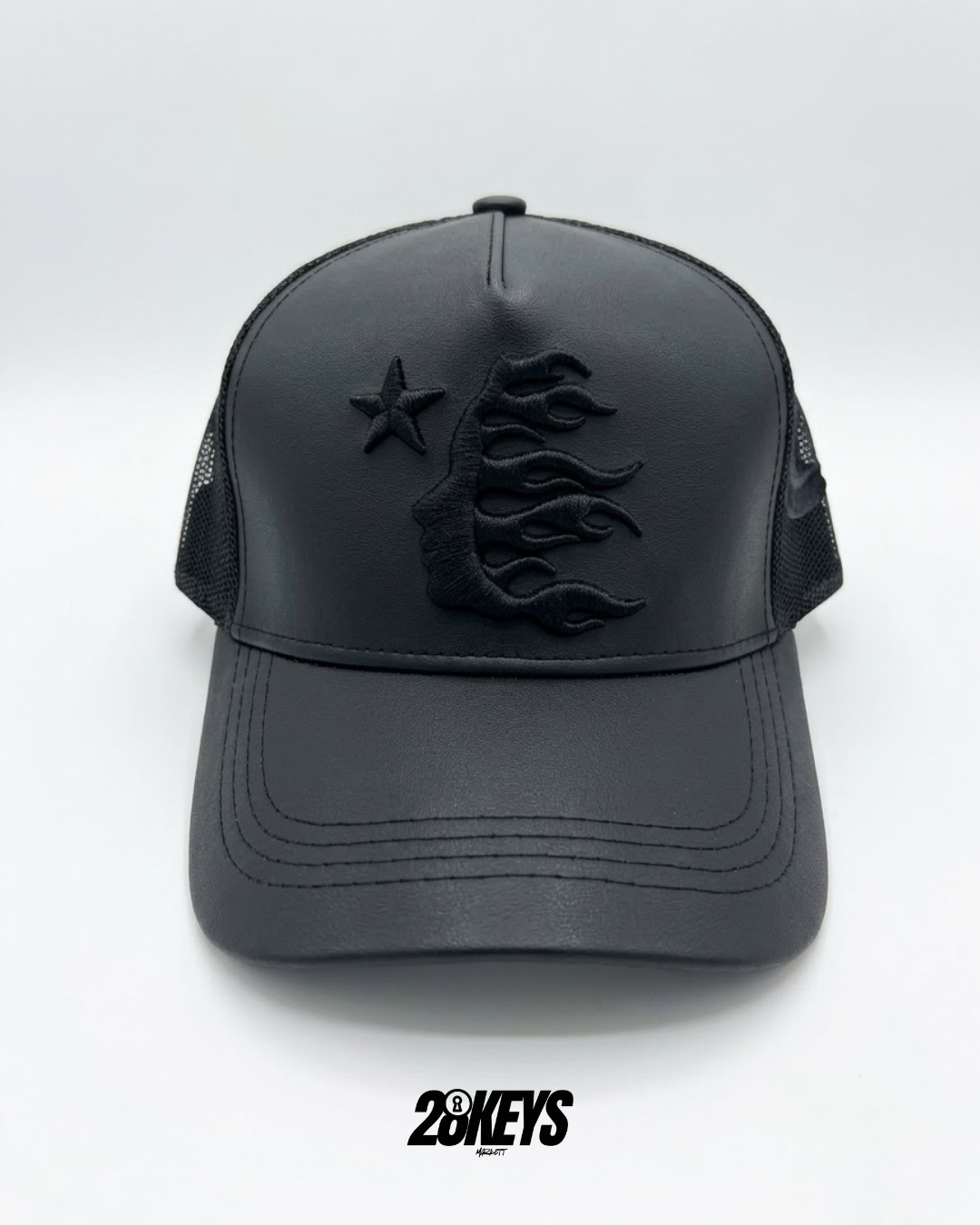 Gorro hellstar logo curvo cuero