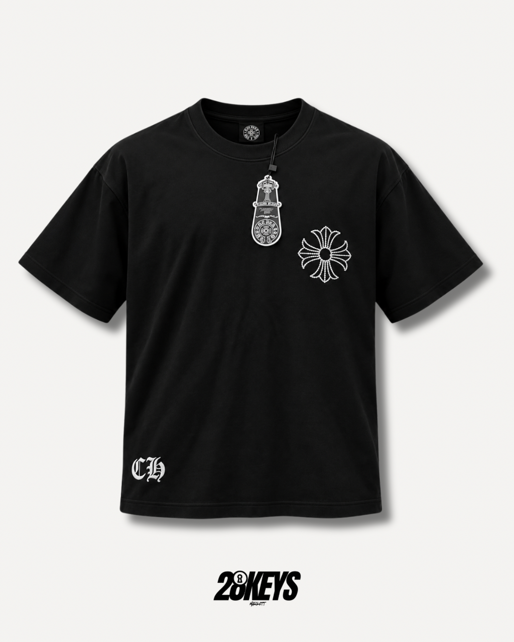 Polera Chrome hearts black full brillos