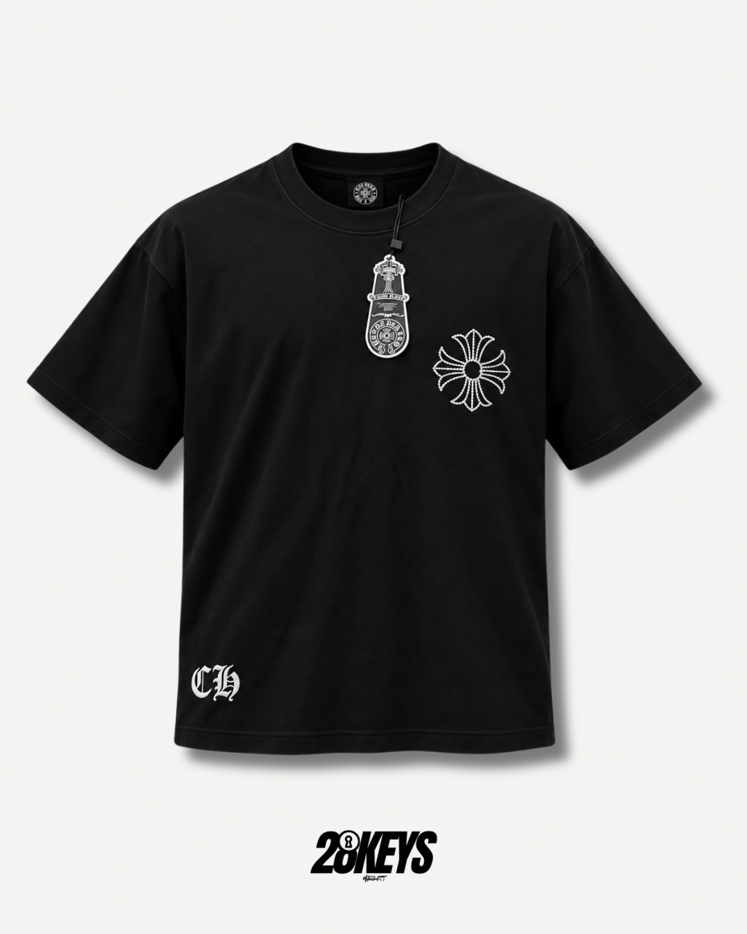 Polera Chrome hearts black full brillos