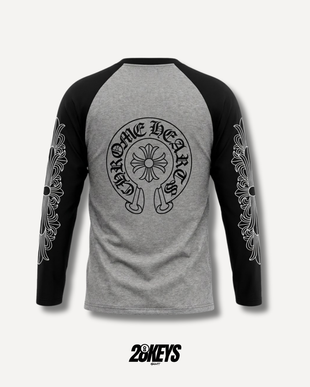 Polera Chrome Hearts Manga larga gris