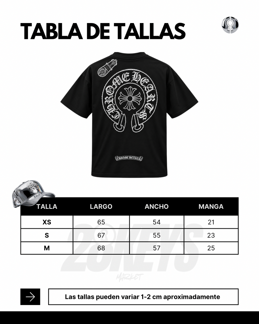 Polera Chrome hearts black full brillos