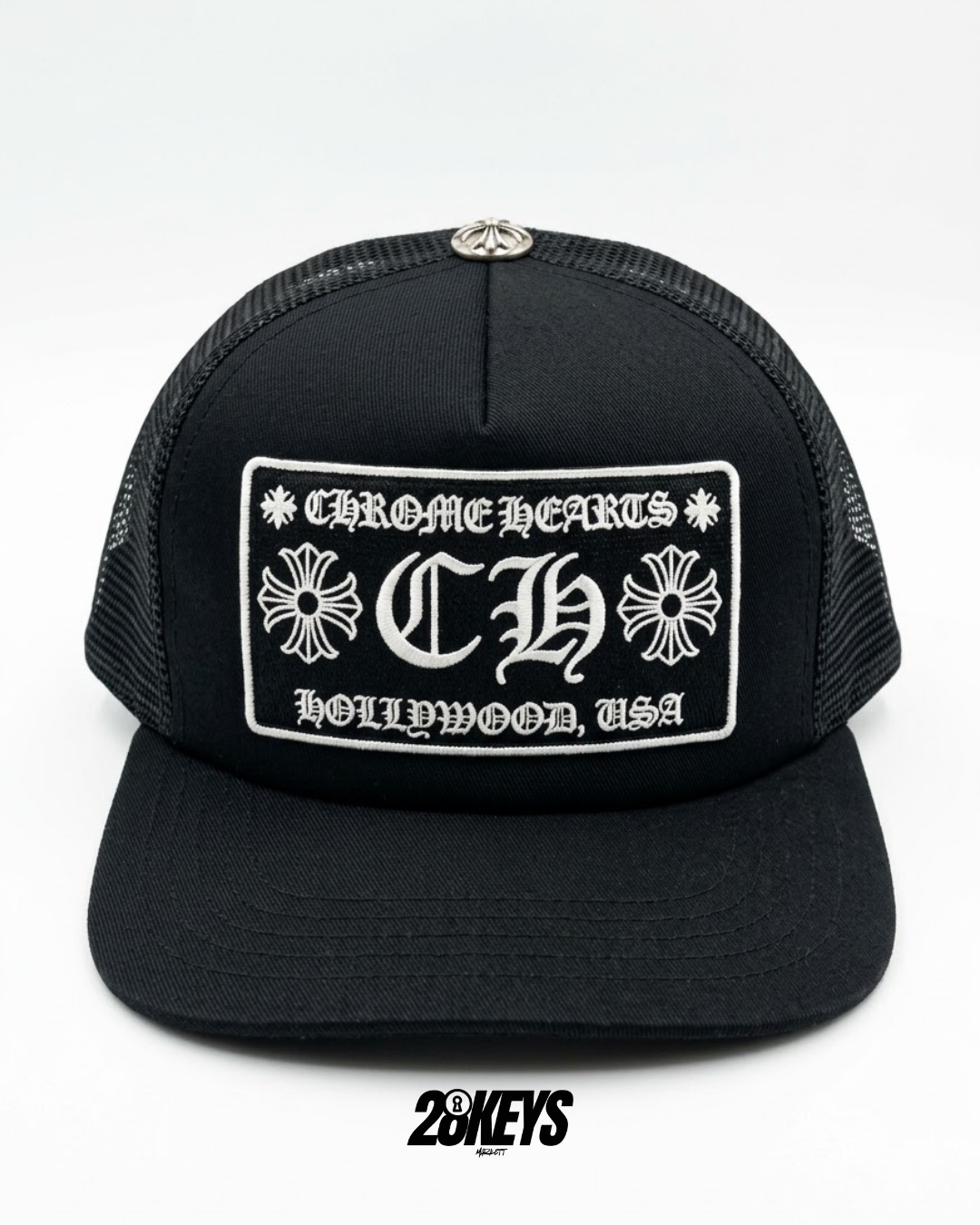 Gorro chrome hearts triple black visera plana
