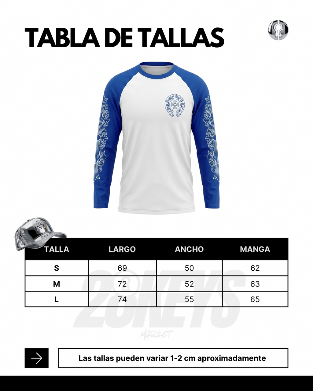 Polera Chrome Hearts Manga larga