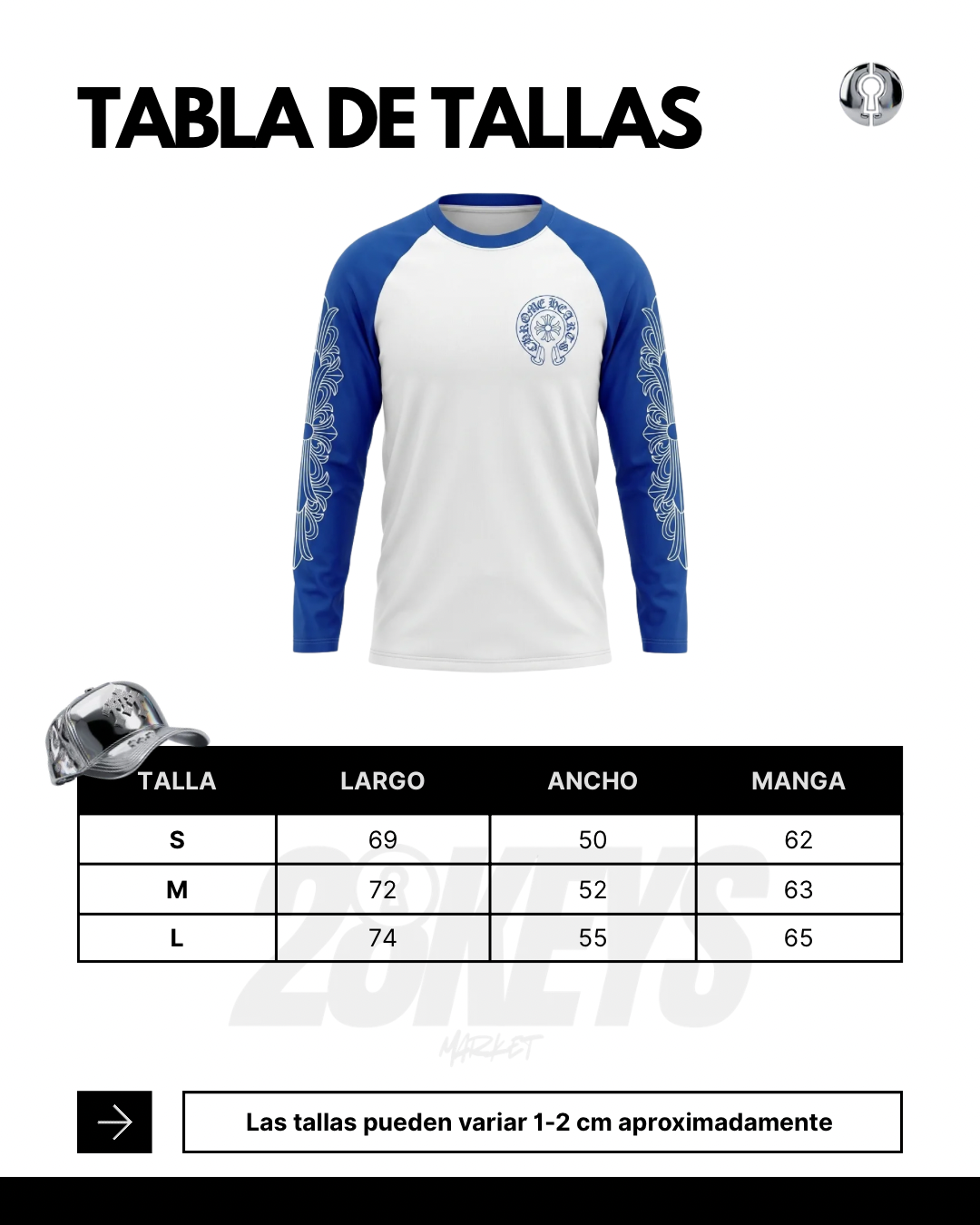 Polera Chrome Hearts Manga larga