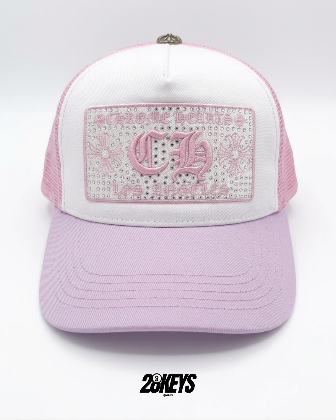 Gorro chrome hearts big logo rosado