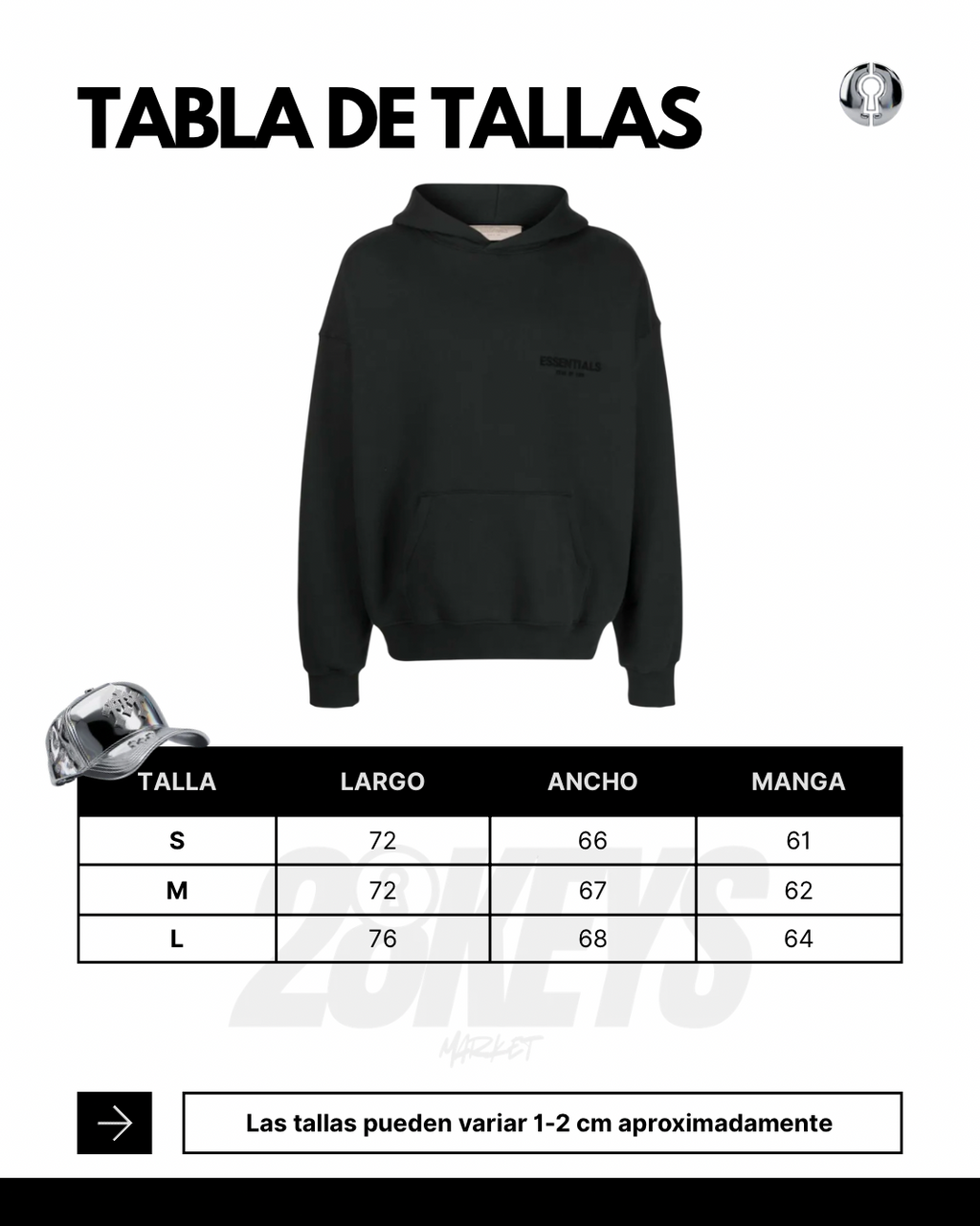 Hoodie Essentials Negro