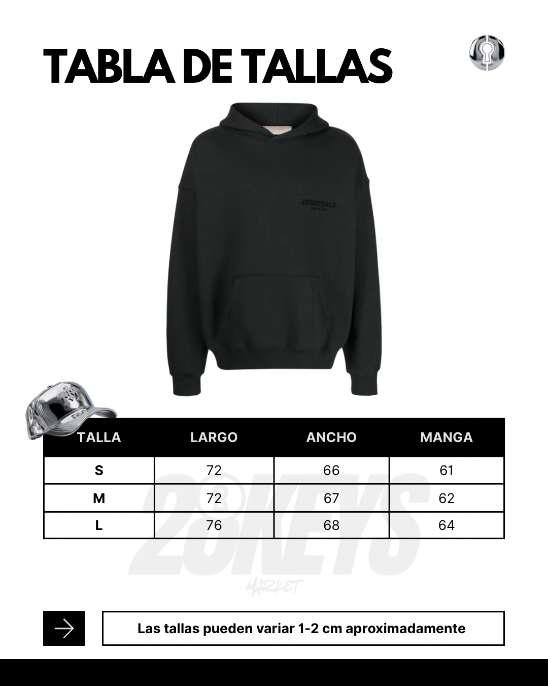 Hoodie Essentials Negro