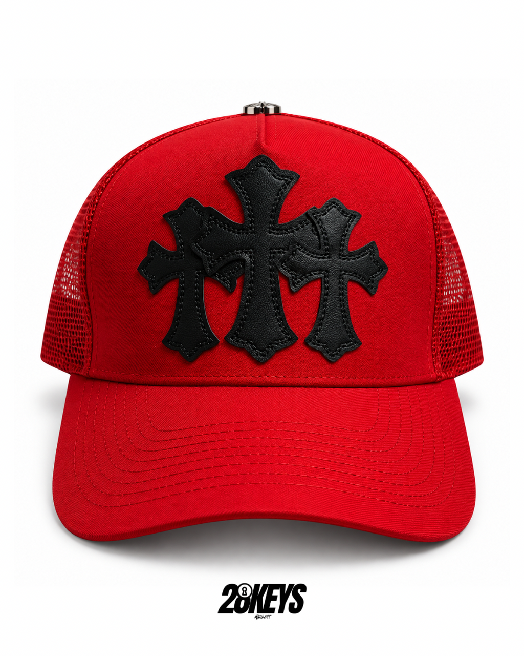 Gorro chrome hearts rojo triple cruz