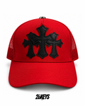 Gorro chrome hearts rojo triple cruz