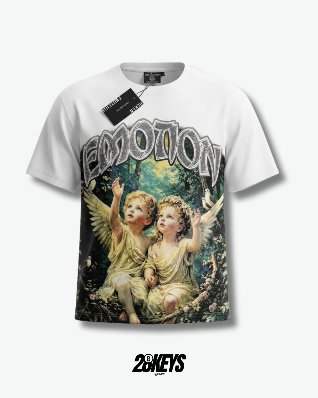 Polera mixed Emotion “Ángeles” Blanca