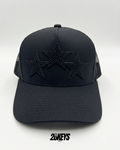 Gorro triple black estrellas con brillos
