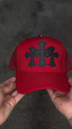 Gorro chrome hearts rojo triple cruz