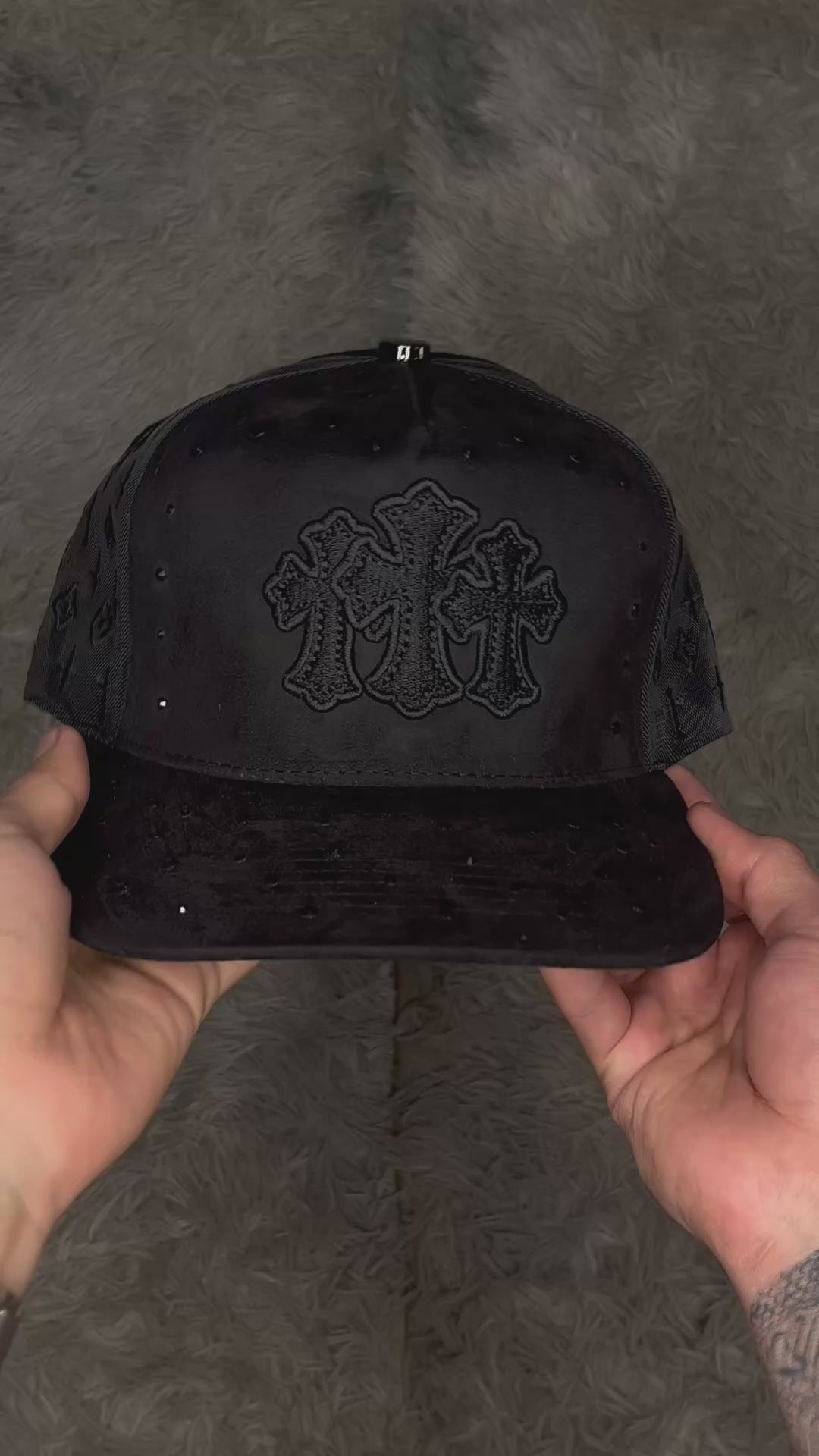 Gorro gamuza tendencia ajustable con brillos