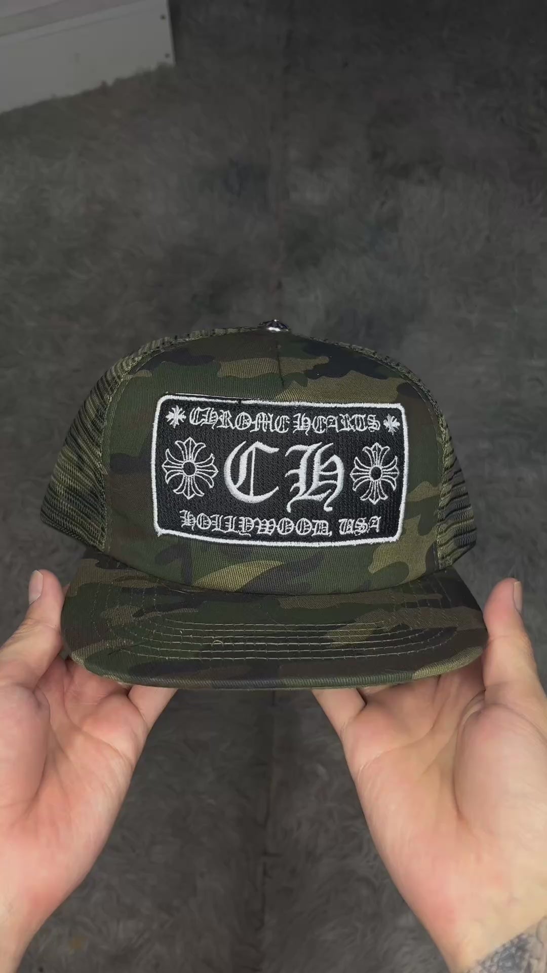 Gorro Chrome hearts militar plano