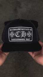 Gorro chrome hearts triple black visera plana