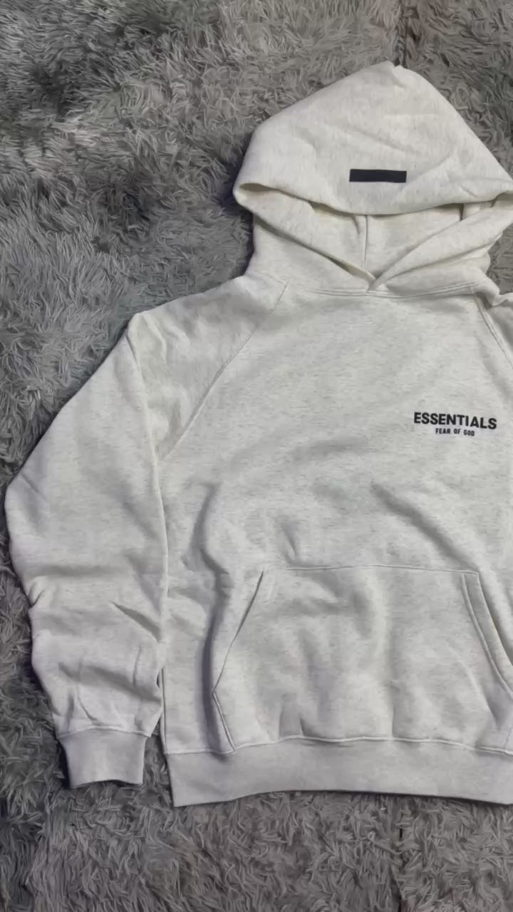 Hoodie Essentials Crema/Gris