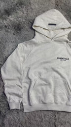 Hoodie Essentials Crema/Gris