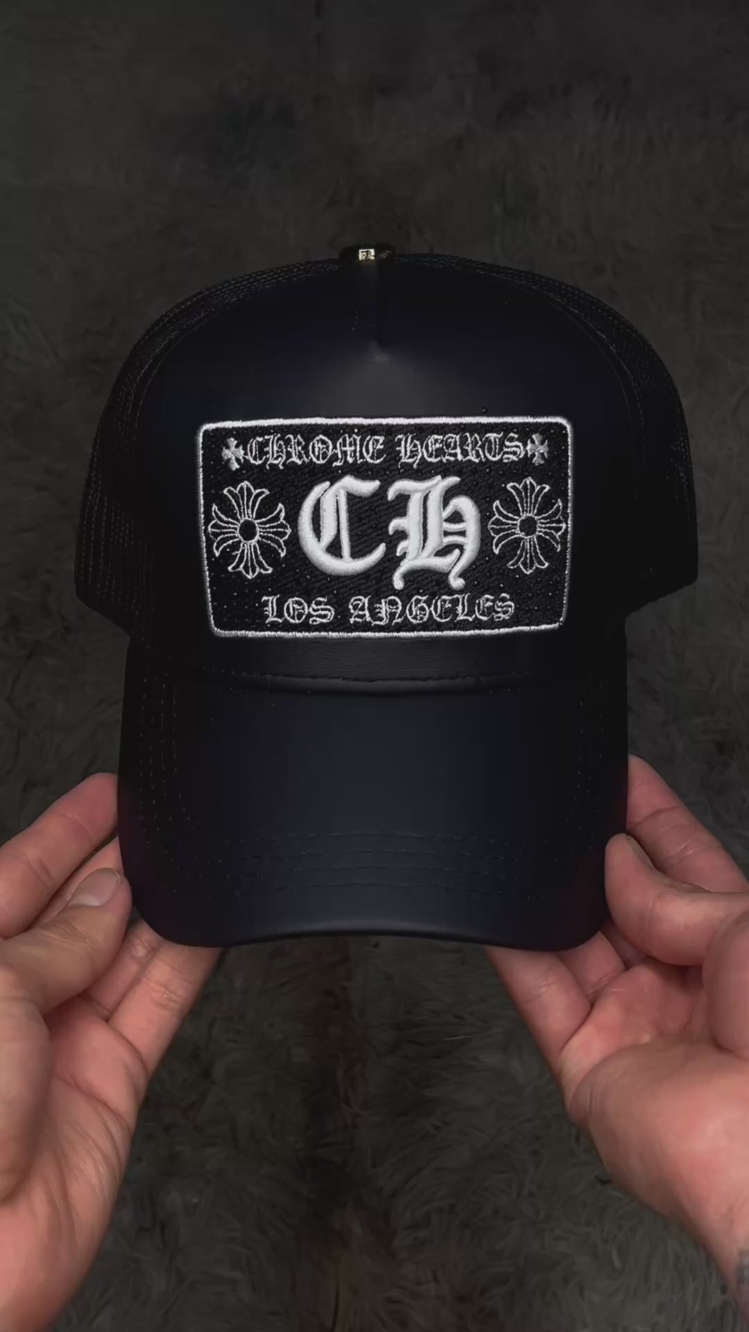 Gorro chrome hearts cuero ajustable