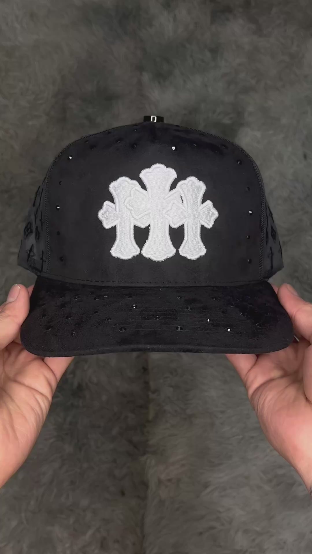 Gorro gamuza tendencia ajustable con brillos